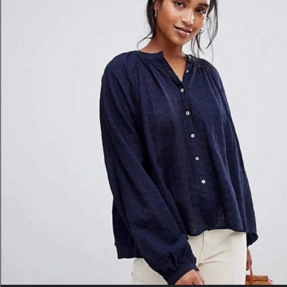 Blue shirt free people size small